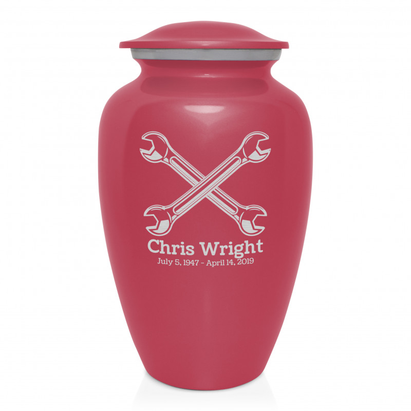 Mechanic Wrench Cremation Urn - Rose Pink