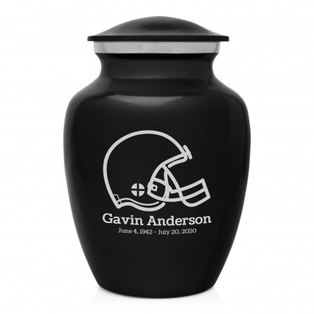 Football Helmet Sharing Urn - Jet Black