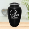 Football Helmet Cremation Urn - Jet Black