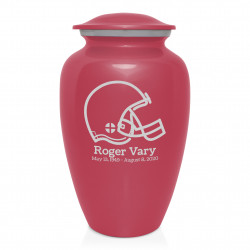 Football Helmet Cremation Urn - Rose Pink
