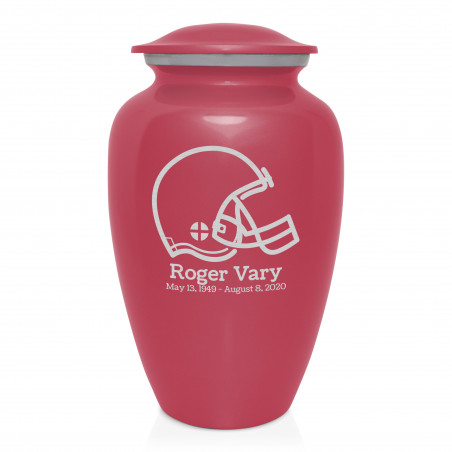 Football Helmet Cremation Urn - Rose Pink