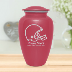 Football Helmet Cremation Urn - Rose Pink