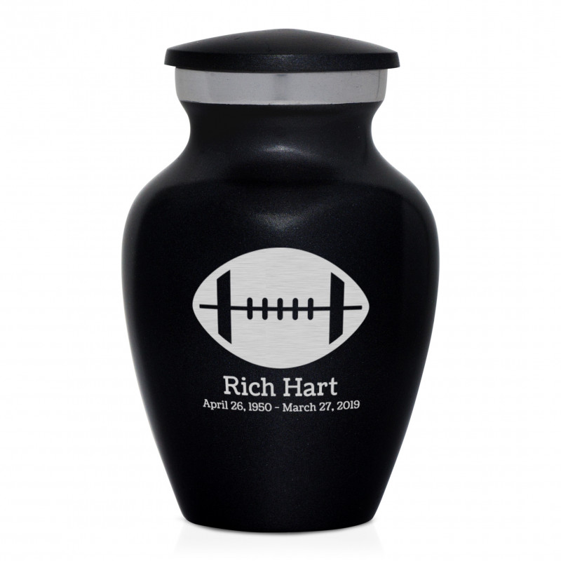 Football Keepsake Urn - Jet Black