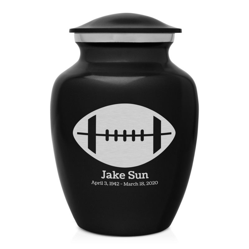 Football Sharing Urn - Jet Black
