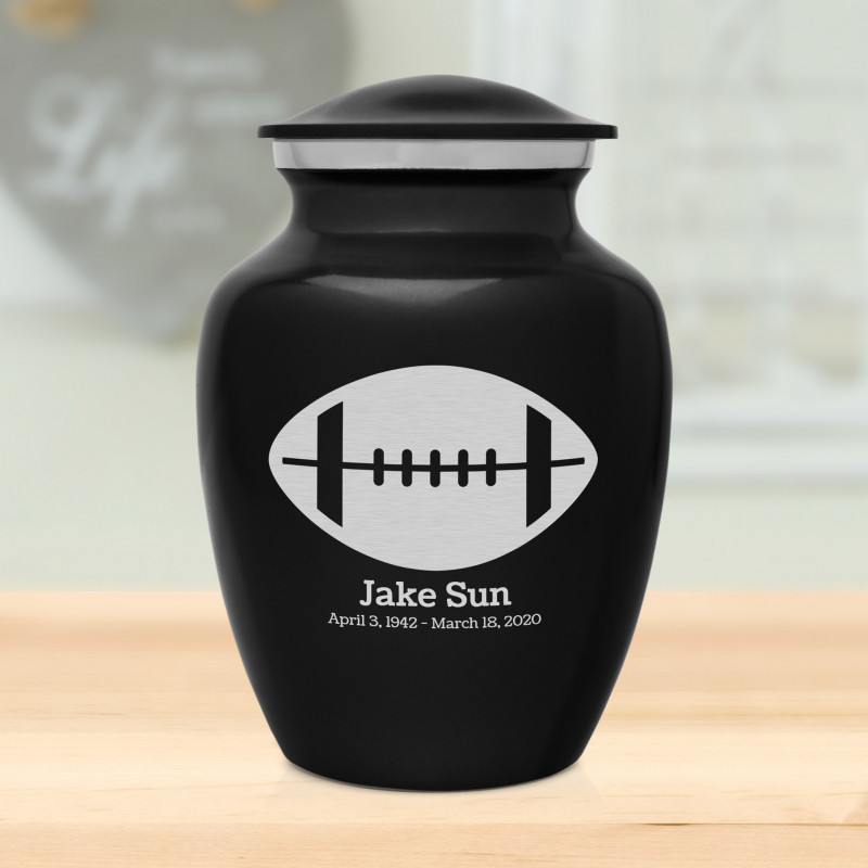 Football Sharing Urn - Jet Black