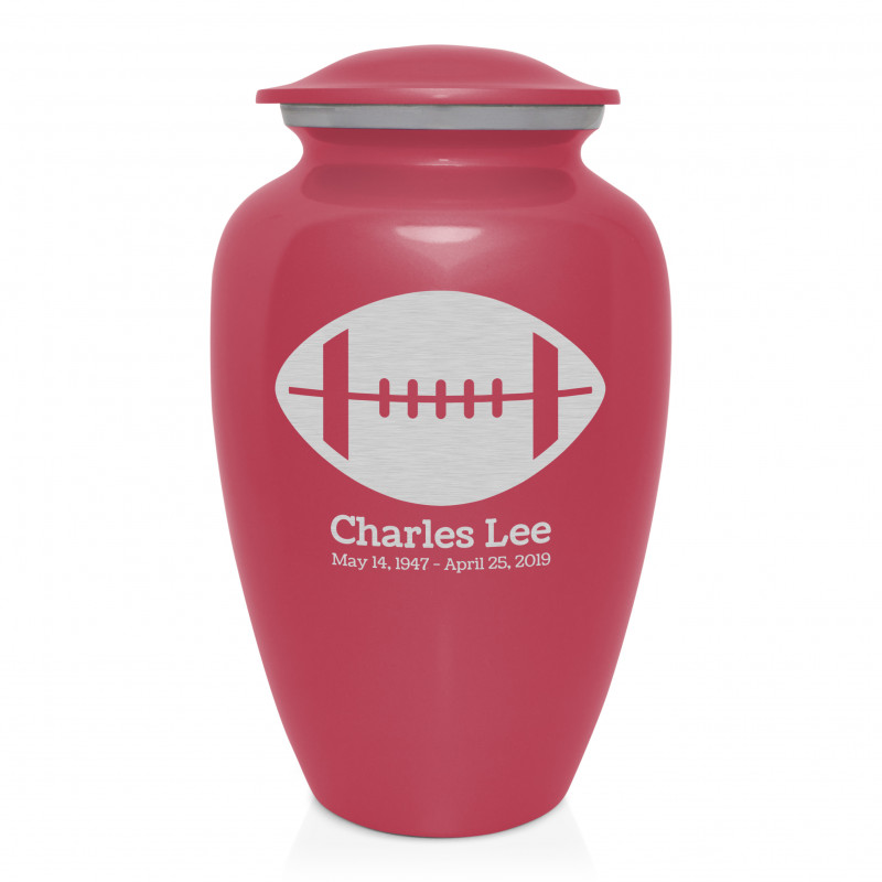 Football Cremation Urn - Rose Pink