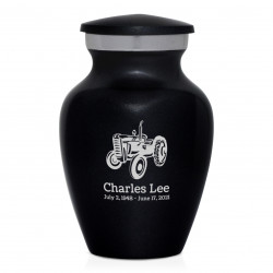 Classic Tractor Keepsake Urn - Jet Black