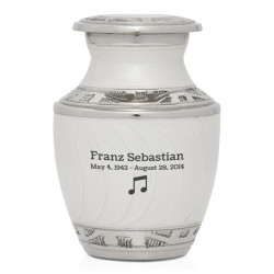 Music Note Keepsake Urn - Radiant White