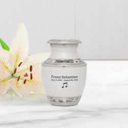Music Note Keepsake Urn - Radiant White