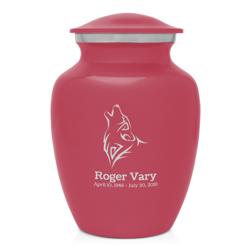 Wolf Sharing Urn - Rose Pink