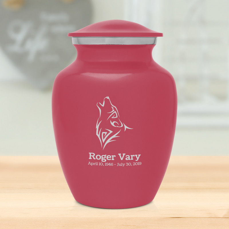 Wolf Sharing Urn - Rose Pink