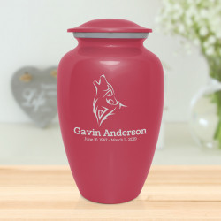Wolf Cremation Urn - Rose Pink