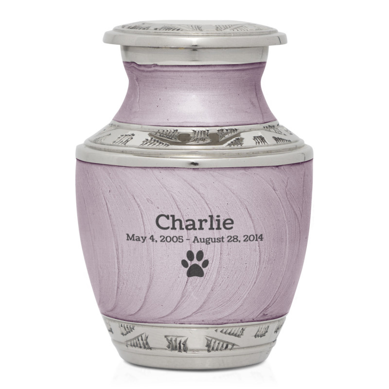 Paw Print Pet Keepsake Urn - Regal Purple