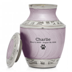 Paw Print Pet Keepsake Urn - Regal Purple