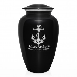 Anchor Cremation Urn - Jet Black