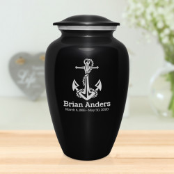 Anchor Cremation Urn - Jet Black