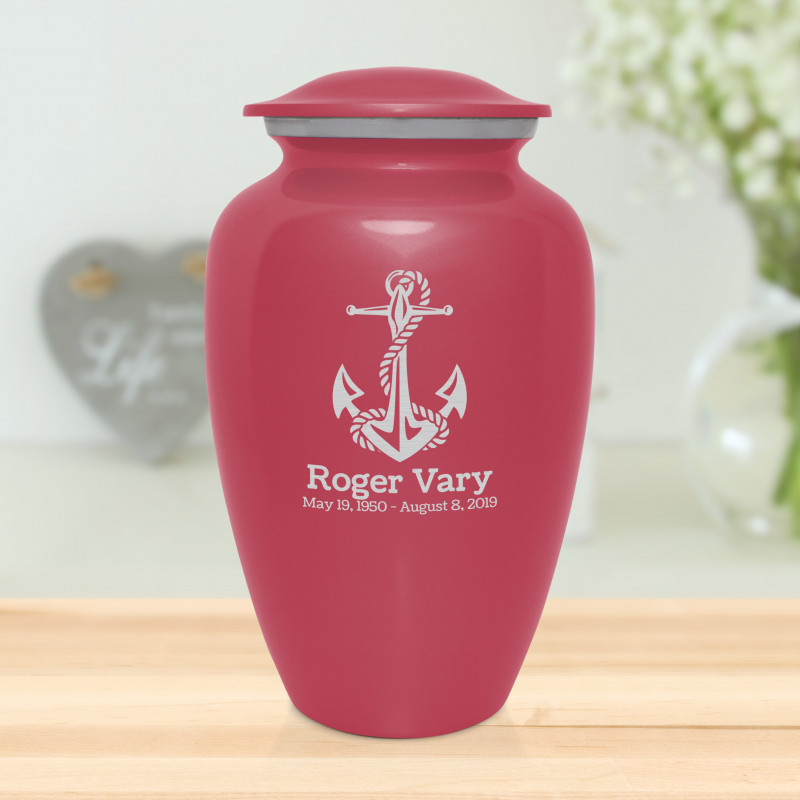 Boat Anchor Cremation Urn - Rose Pink