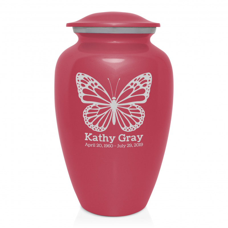 Butterfly Cremation Urn - Rose Pink