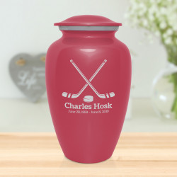 Hockey Sticks Cremation Urn - Rose Pink