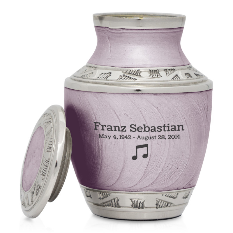 Music Note Keepsake Urn - Regal Purple
