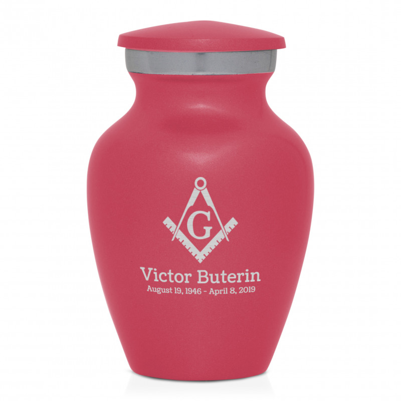 Masonic Keepsake Urn - Rose Pink