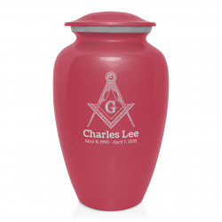 Masonic Cremation Urn - Rose Pink