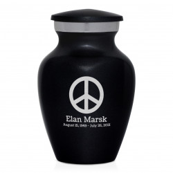 Peace Keepsake Urn - Jet Black