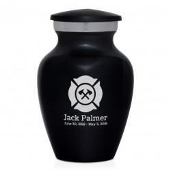 Firefighter Keepsake Urn - Jet Black