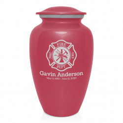 Firefighter Cremation Urn - Rose Pink