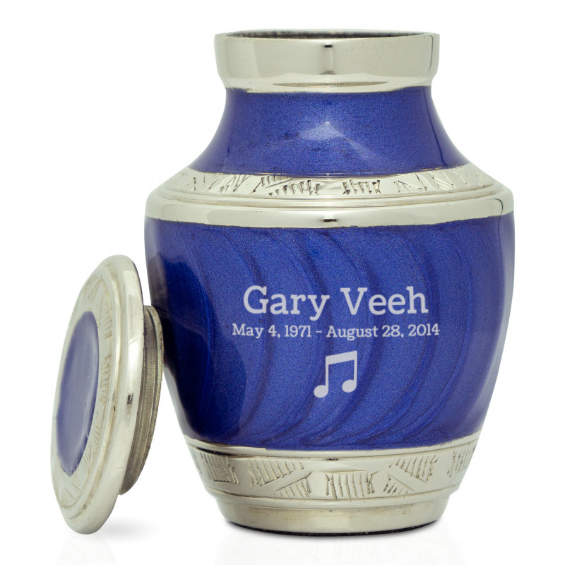 Music Note Keepsake Urn - Royal Blue