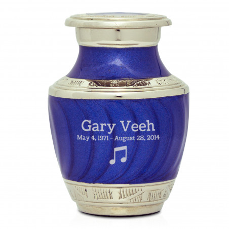 Music Note Keepsake Urn - Royal Blue