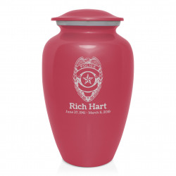 Police Cremation Urn - Rose Pink