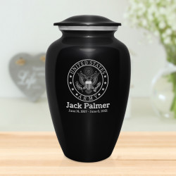 Army Cremation Urn - Jet Black