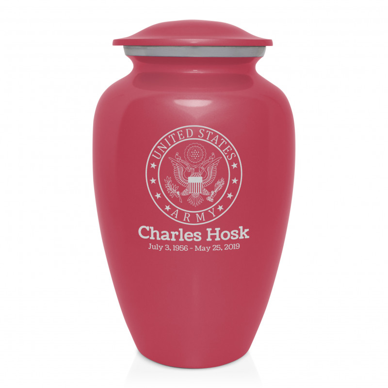 Army Cremation Urn - Rose Pink