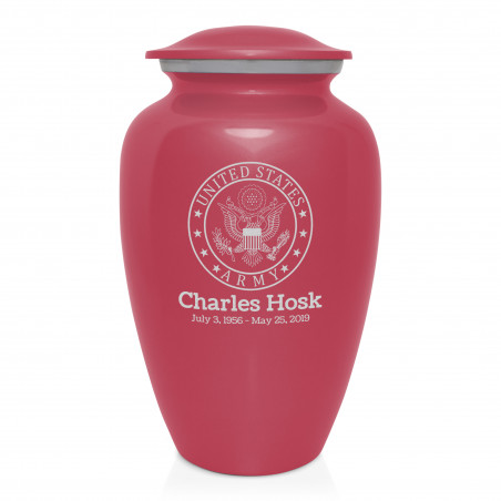 Army Cremation Urn - Rose Pink