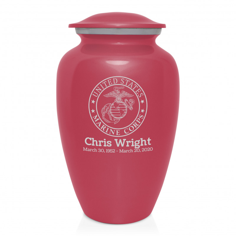 Marine Corps Cremation Urn - Rose Pink