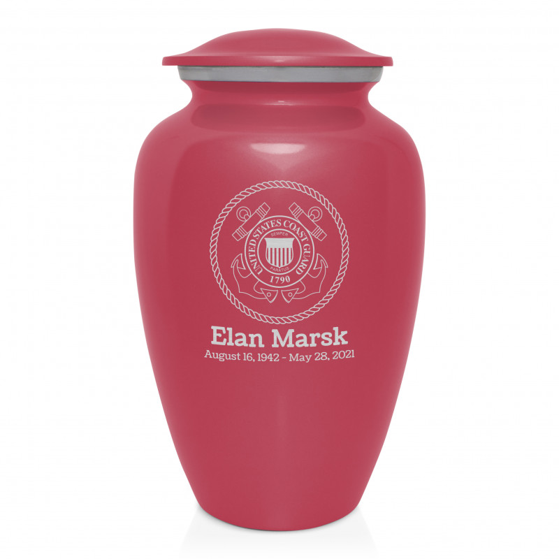 Coast Guard Cremation Urn - Rose Pink