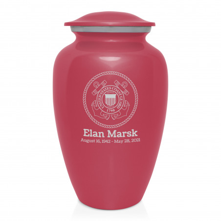 Coast Guard Cremation Urn - Rose Pink