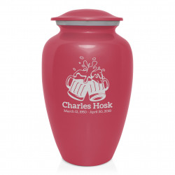 Beer Cremation Urn - Rose Pink