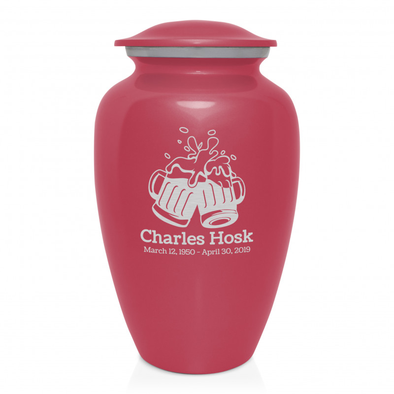 Beer Cremation Urn - Rose Pink