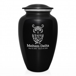 Owl Cremation Urn - Jet Black