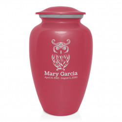 Owl Cremation Urn - Rose Pink