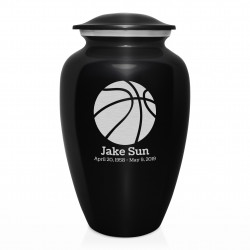 Basketball Cremation Urn - Jet Black