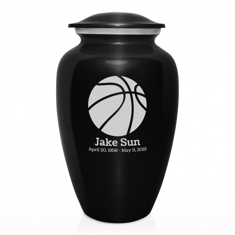 Basketball Cremation Urn - Jet Black