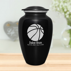 Basketball Cremation Urn - Jet Black