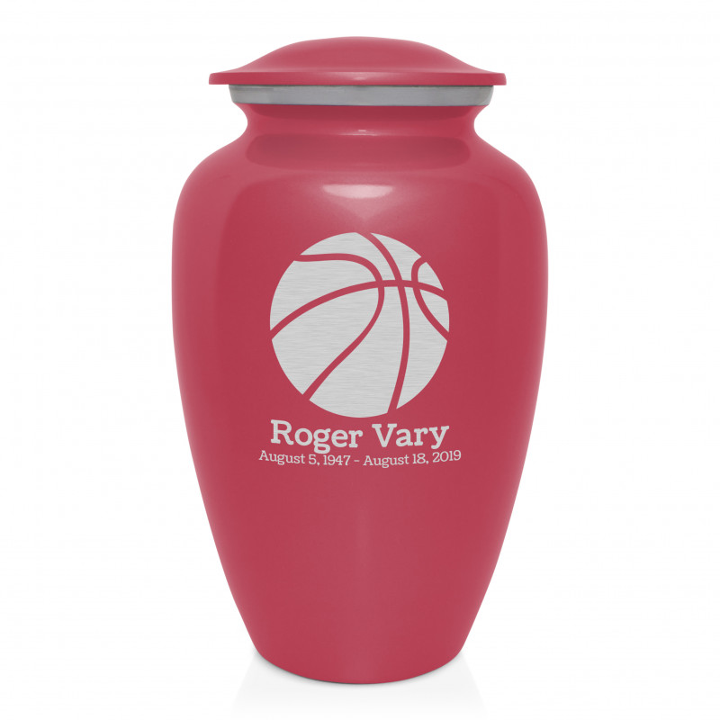 Basketball Cremation Urn - Rose Pink