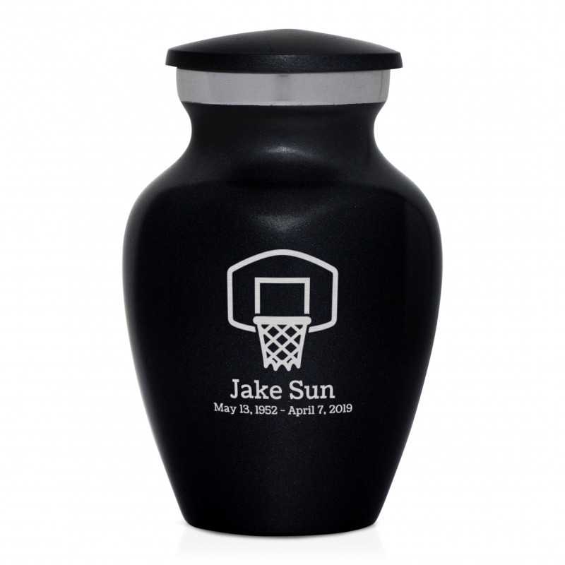 Basketball Hoop Keepsake Urn - Jet Black