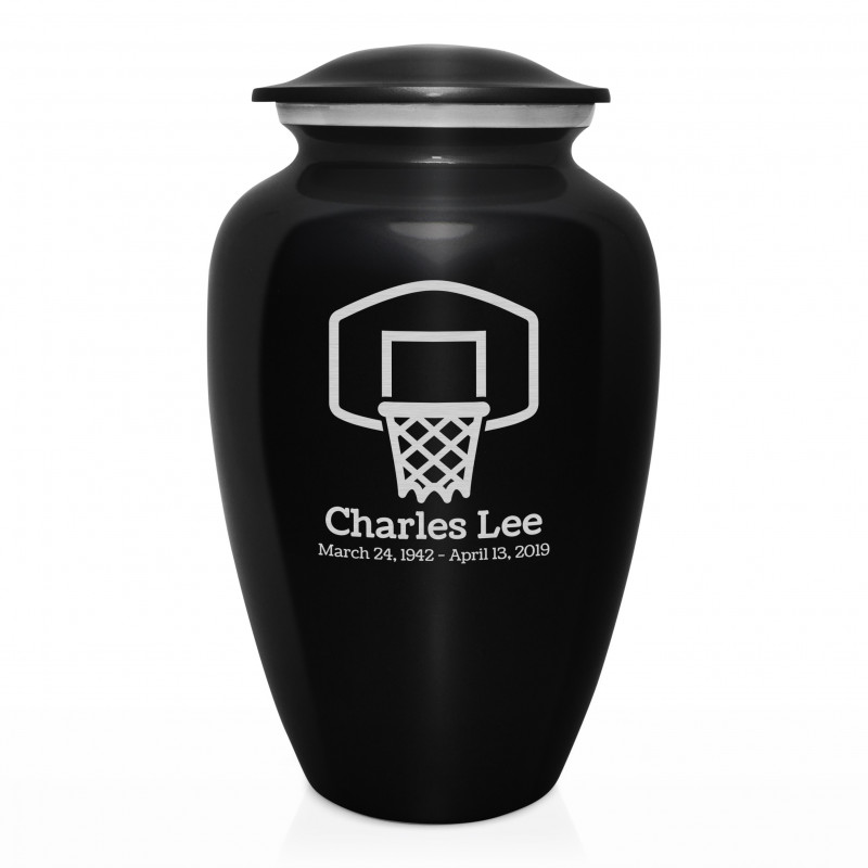 Basketball Hoop Cremation Urn - Jet Black