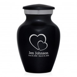 Loving Hearts Keepsake Urn - Jet Black