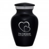 Loving Hearts Keepsake Urn - Jet Black